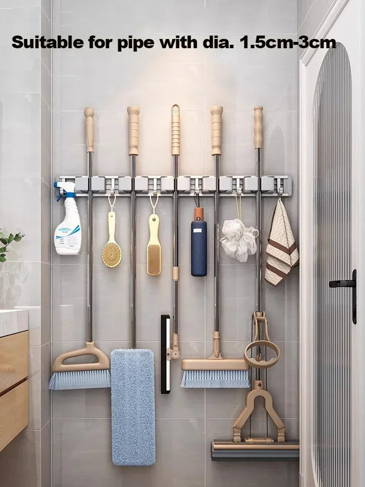 Wall-Mounted Broom/Utility Holder