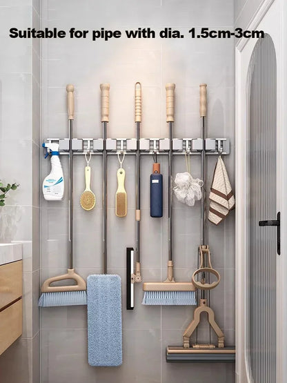 Wall-Mounted Broom/Utility Holder