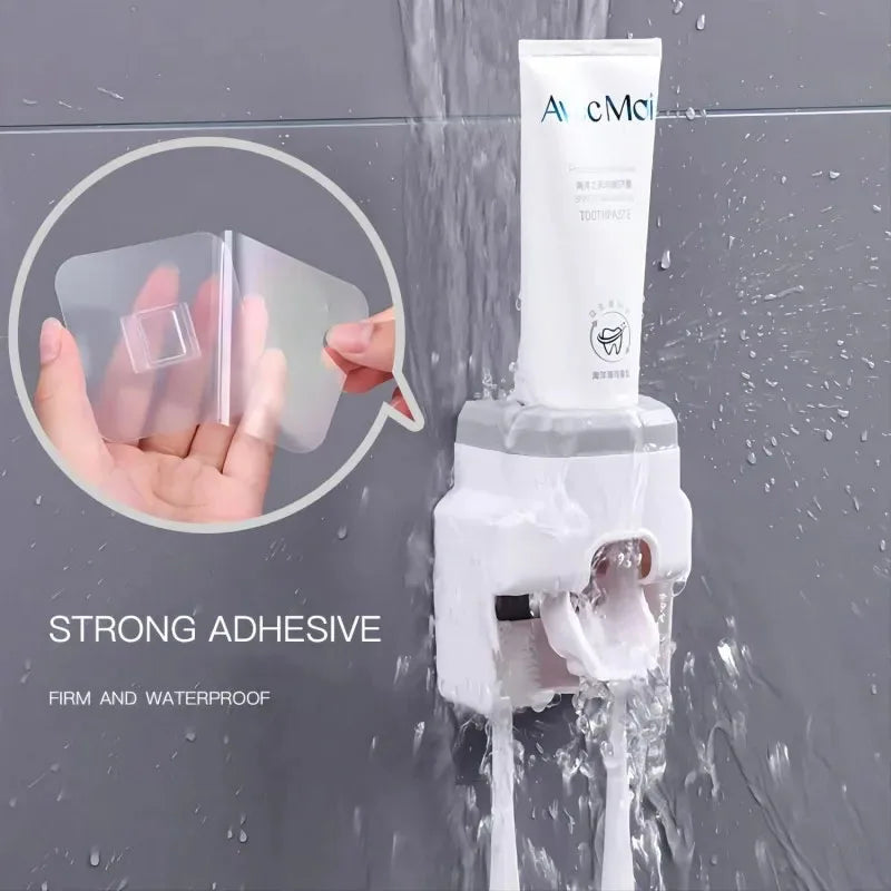Automatic Toothpaste Dispenser and Toothbrush Holder